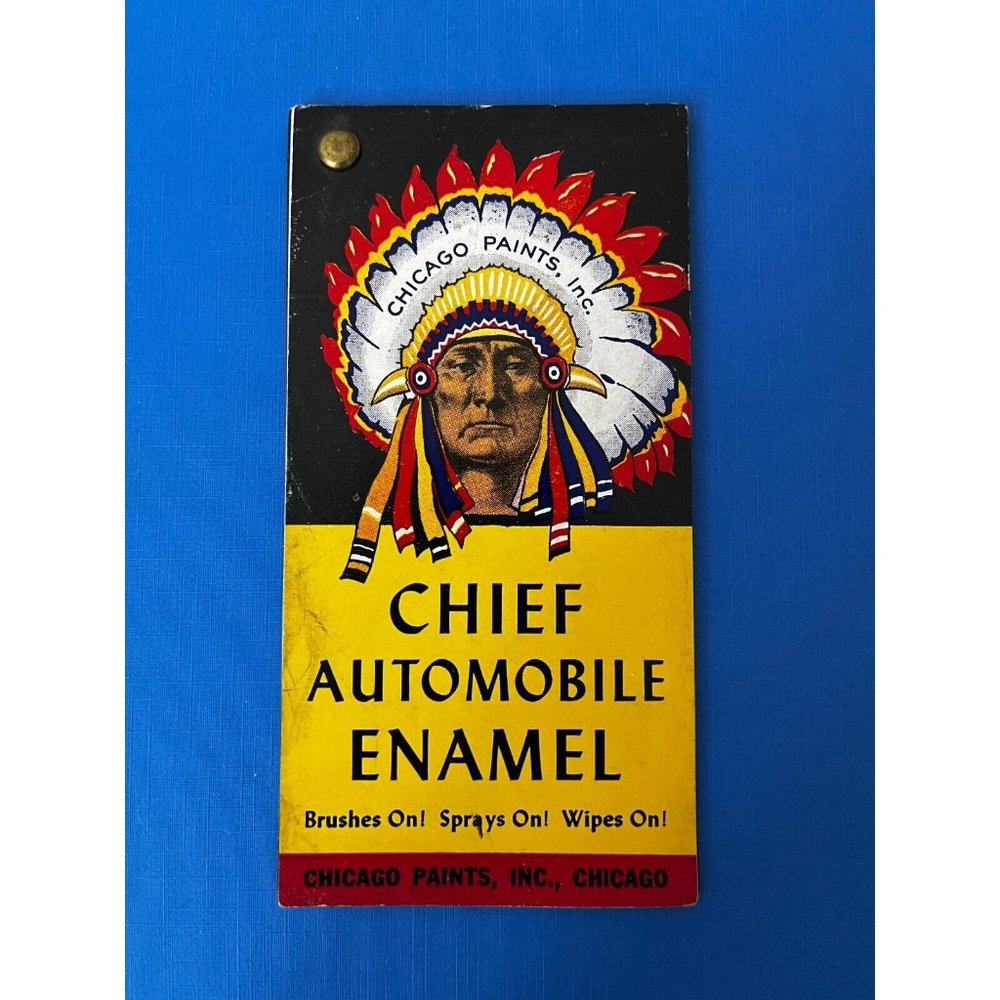 Vintage Chief Automobile Enamel Sales Paint Sample Booklet Indian Chicago Rare!
